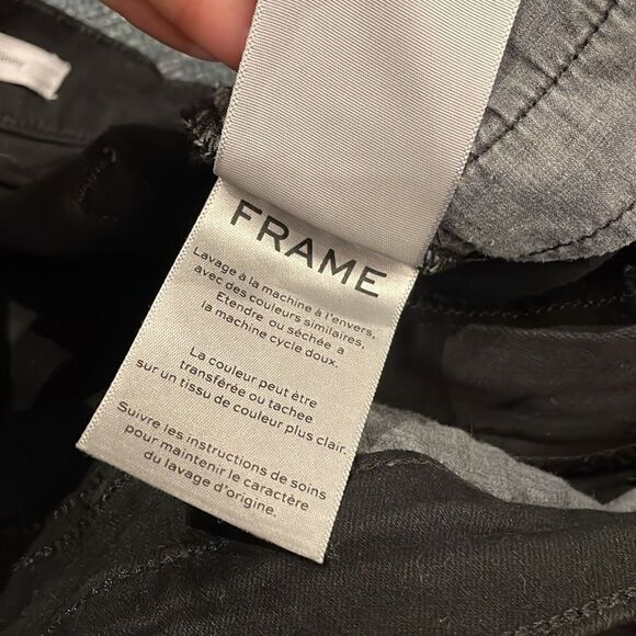 Black FRAME Le High Skinny Raw Stragger Jeans - Picture 13 of 13